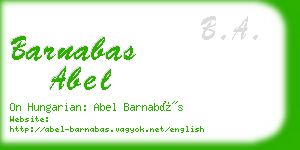 barnabas abel business card